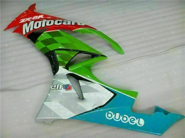 Carenado Moto ZX6R 09-12 - Rojo Verde Motocard