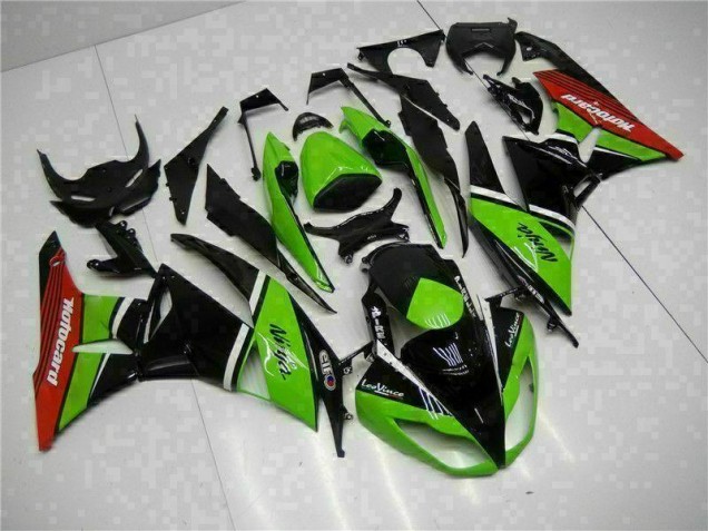 Carenado Moto ZX6R 09-12 - Verde Negro Rojo