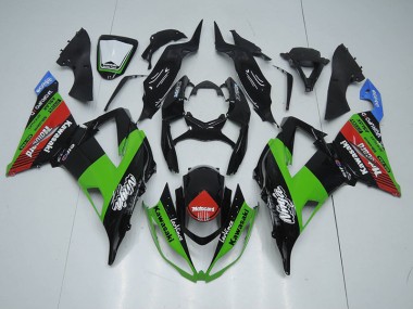 Carenado Moto ZX6R 13-18 - Negro Verde Roja Motocard