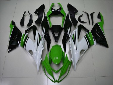 Carenado Moto ZX6R 13-18 - Verde Blanco Negro