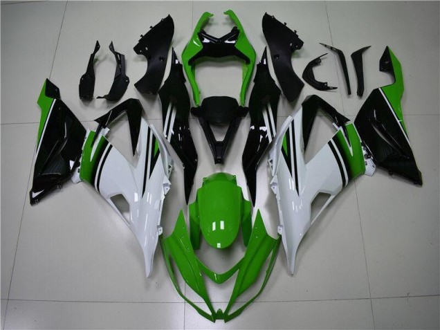 Carenado Moto ZX6R 13-18 - Verde Blanco Negro