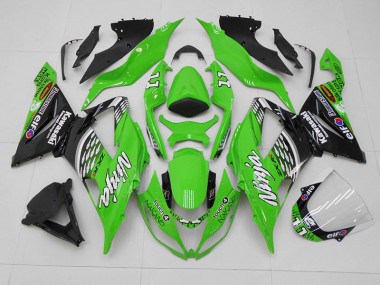Carenado Moto ZX6R 13-18 - Verde Negro 11