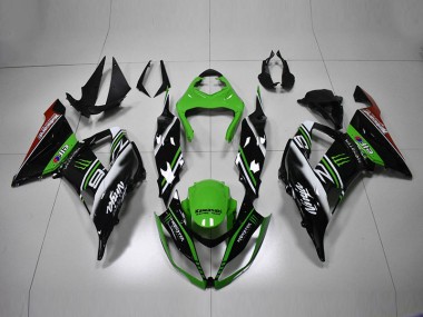 Carenado Moto ZX6R 13-18 - Verde Negro Blanco