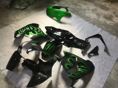 Carenado Moto ZX9R 00-01 - Brillante Negro Verde Llama