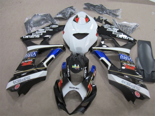 Inyección Kit Carenado Moto GSXR 1000 K7 07-08 - Negro Blanco Azul