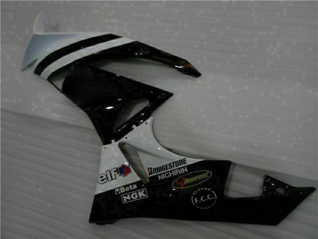 Inyección Kit Carenado Moto ZX6R 09-12 - Negro Blanco 3M Touch4 Inyección Kit Carenado Moto ZX6R 09-12 - Negro Blanco 3M Touch4