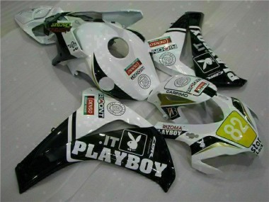 Kit ABS Carenado Motocicleta CBR 1000 RR 08-11 - Blanco Negro Playboy