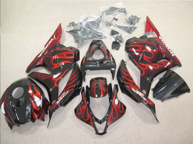 Kit Carenado Moto CBR 600 RR 09-12 - Negro Rojo Llama