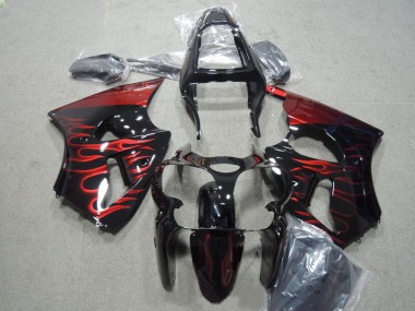 Kit Carenado Moto ZX6R 00-02 - Negro Rojo Llama