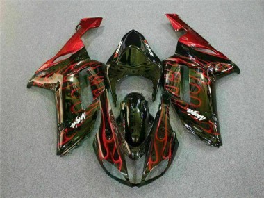 Kit Carenado Moto ZX6R 07-08 - Negro Rojo Llama