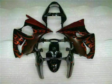 Kit Completo Carenado Moto ZX6R 00-02 - Negro Rojo Llama