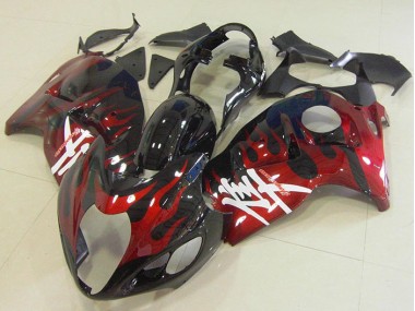 Kits Carenado Moto GSXR 1300 Hayabusa 96-07 - Negro Rojo Llama