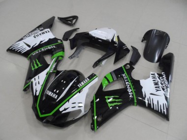 Kits Carenado Moto R1 00-01 - Negro Blanco Verde Monster