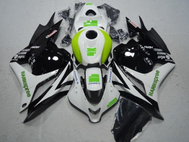Kits Completo Carenado Moto ABS CBR 600 RR 09-12 - Negro Blanco Verde Hannspree