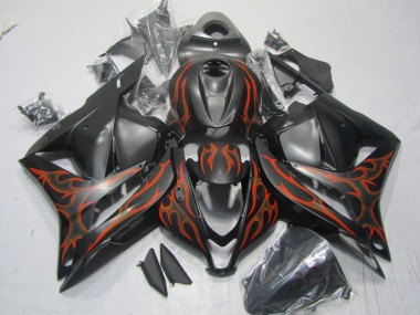 Kits Completo Carenado Moto ABS CBR 600 RR 09-12 - Negro Rojo Llama