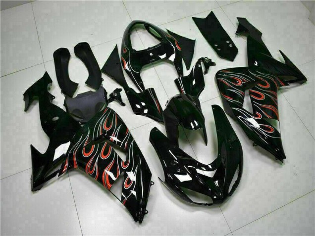 Kits Completo Carenado Moto ZX10R 06-07 - Negro Rojo Llama