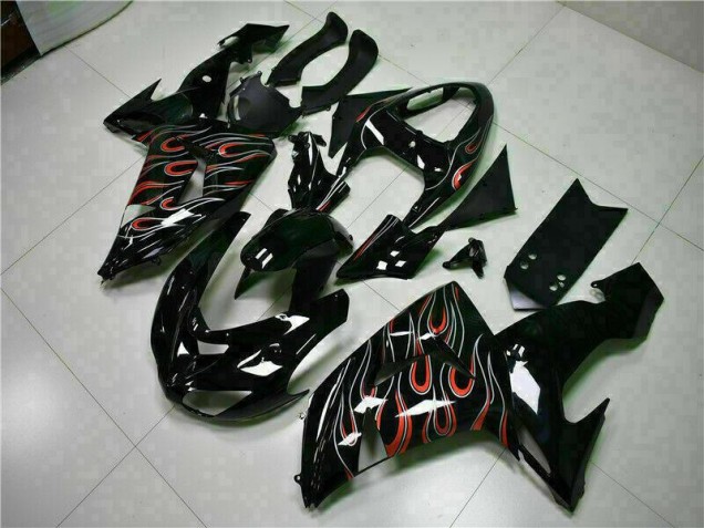 Kits Completo Carenado Moto ZX10R 06-07 - Negro Rojo Llama