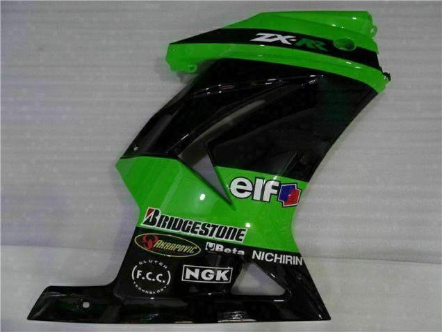 Plástico Moto EX250 08-12 - Negro Verde Plástico Moto EX250 08-12 - Negro Verde