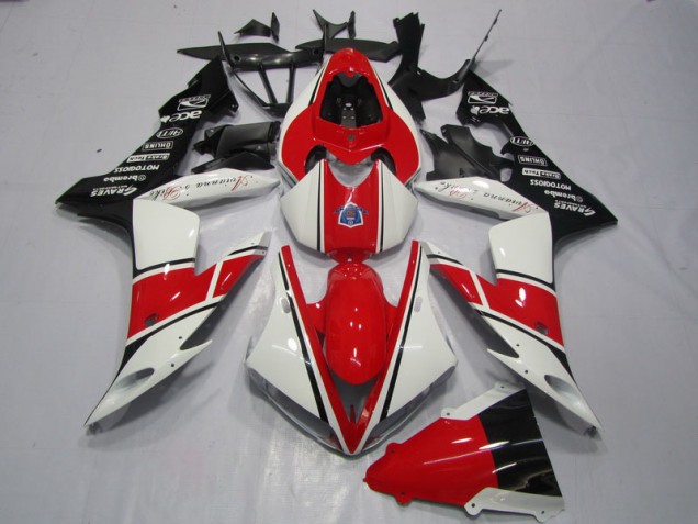 Plástico Moto R1 04-06 - Rojo Blanco Negro Plástico Moto R1 04-06 - Rojo Blanco Negro